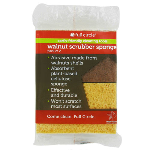 Full Circle Walnut Scrubber Sponge, Earth Friendly - 6 Pack
